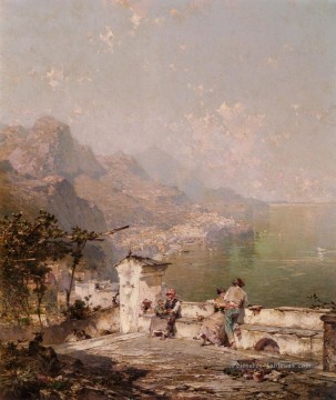 Amalfi Le paysage du golfe de Salerne Franz Richard Unterberger Peinture à l'huile